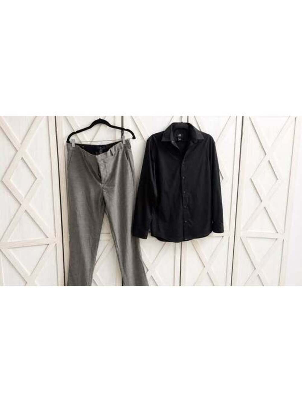 H&M Men’s Dress Clothes Bundle – Small Black Dress Shirt &  Dress Slacks